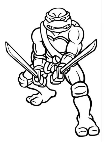 Desenho livre de Tartarugas ninjas para imprimir e colorir
