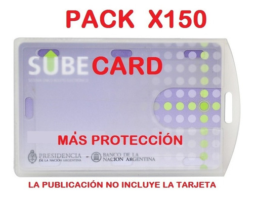 Porta Tarjeta Sube Card Mas Proteccion Pack X150 V. Crespo