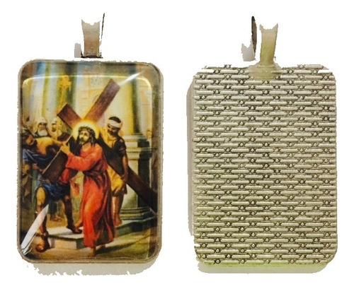 62 Medallas Jesus En El Via Crucis De 3.5cm X 2.5cm