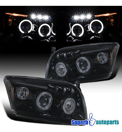 Fits 2007-2012 Dodge Caliber Glossy Black Led Halo Proje Zzj