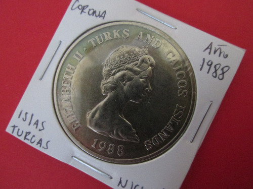 Moneda Islas Turcas Y Caicos Colonia Inglesa Nickel Año 1988 