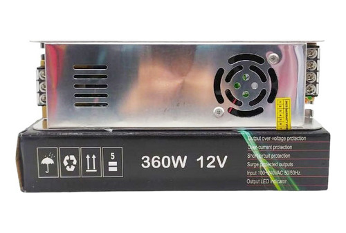 Transformador Fuente Poder 12v Dc 360w 30 Amp - Ventilada Sm