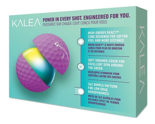 Imagen 4 de 4 de Pelotas Taylormade Kalea Dama Colores - Caja X12 Color Violeta / Purple