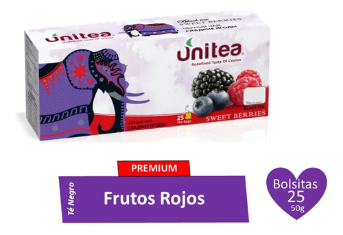 Té Negro Unitea Frutos Rojos  Premium Ceylán Or. Sri Lanka