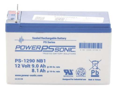 Batería De Respaldo Power Sonic 12v 9ah Agm/vrla Ps-1290-nb1