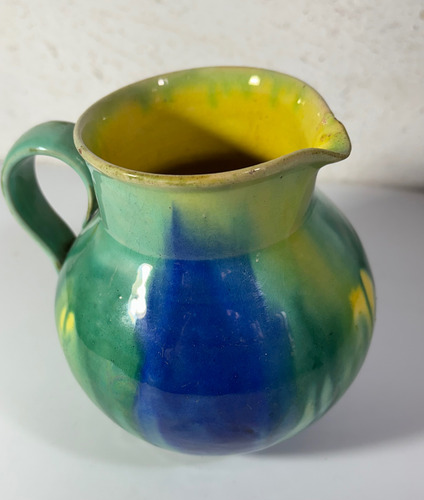 Antigua Jarra Cremera De Esmaltada Multicolor Oaxaca Multicolor (Usado)