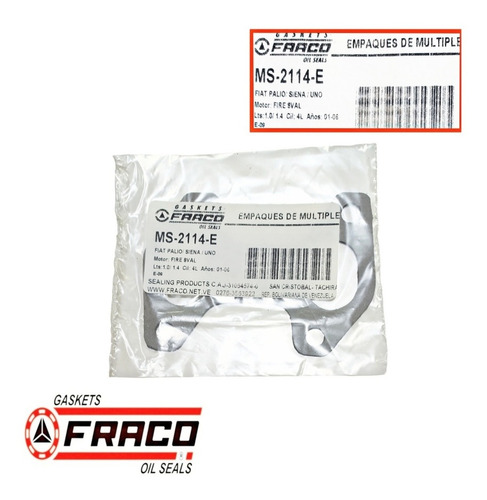 Imagen 3 de 4 de Empacadura Multiple De Escape Fiat Uno Fire 1.3 8v 4l 04-up