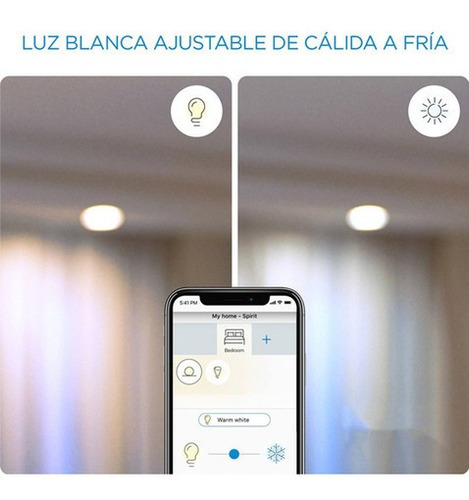 Imagen 8 de 9 de Foco Led Inteligente Wifi Wiz Color Rgb 9w E27 X6 Unidades