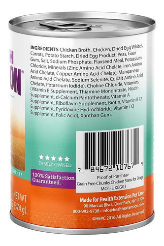 Health Extension Grano Chunky Chicken Stew Enlatado Wet Dog