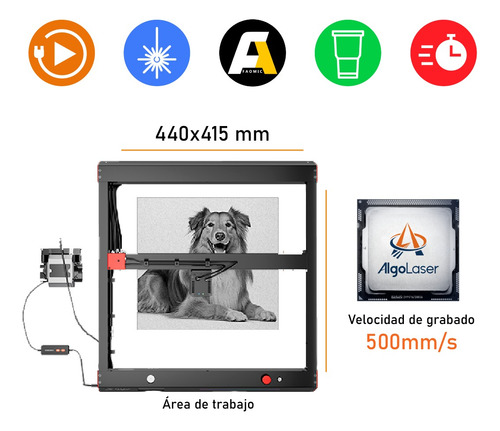 Máquina Láser Algolaser Delta 22w Rotativo Yrr Corte Vasos