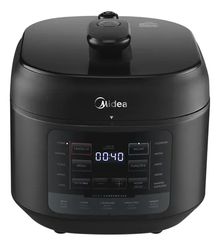 Panela De Pressão Elétrica 5l Nutripro Preta Midea Cor Preto