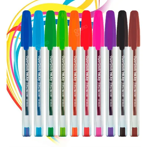 comprar Pluma Lapicero Paper Mate Kilométrico Punta Media 10 Piezas Exterior