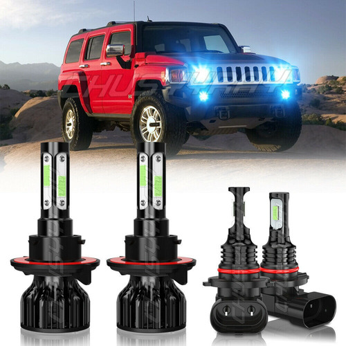 Para Hummer H3 2006-2010 4x Faros Led Alto/bajo+antiniebla