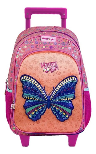 Mochila Happy Girl Mariposa Primaria Con Carrito Vs2311