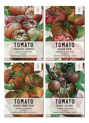 Kit De Semillas De Tomate Negro 4 Variedades Para Cultivar O