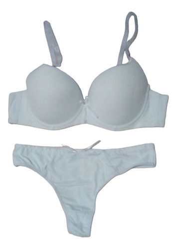 Conjunto Blanco De Licra. Sutien 95 Colales L. ( F Y G Uy) 