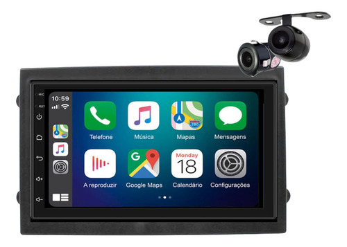 Carplay Spin 7pol Android Auto Usb Bt Aux Sd Fm Mp3 Camera