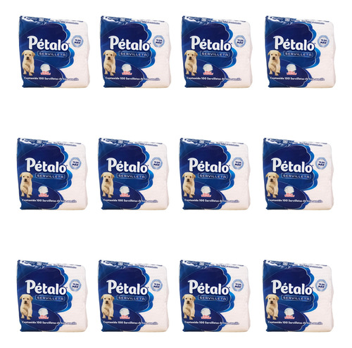 Docena De Servilletas Petalo 100 Piezas C/u Blanco