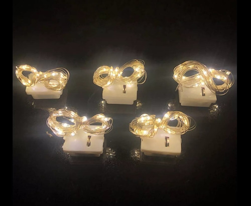 Imagen 7 de 9 de Guirnalda Luz Led Alambre De Cobre Luz Intermitente 2m X10ud