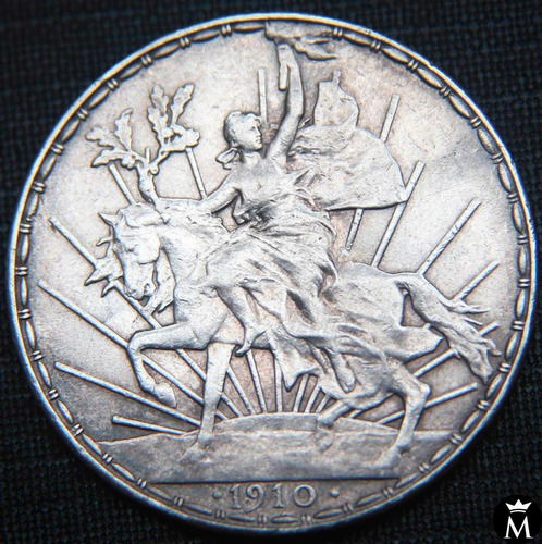 Mg* México Peso 1910 Caballito Moneda Grande De Plata Escasa