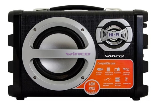 Parlante Potenciado Winco 40w Rms Portatil Karaoke Bluetooth