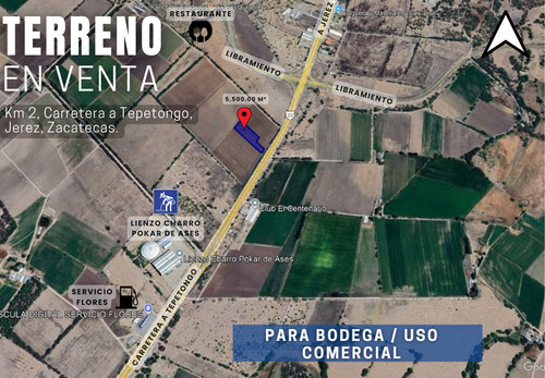Terreno En Venta En Jerez, Zacatecas | 5,500 M² Con Frente A Carretera