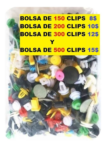 Bolsas De Clips Broches Grapas Chavetas Variados De Carro.