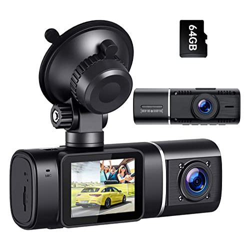 Dash Cam Dual Fhd 1080p Frontal E Interna Tarjeta Sd De...