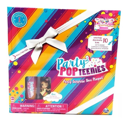 Nova Boneca Party Pop Teenies Party Surprise Box Playset