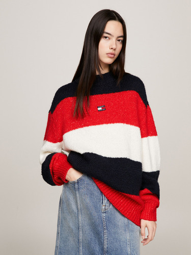 Sweater Oversize Color Block Multicolor Tommy Jeans