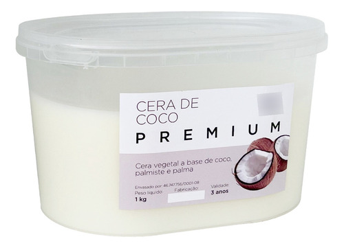 Cera De Coco Premium Pote 1kg Para Velas 100% Vegetal