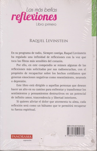 Las Mas Bellas Rflexiones De Raquel Levistein Libro Primero, De Raquel Levistein. Editorial Panorama, Tapa Blanda, Edición 2015 En Español