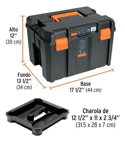 Caja Herramientas Ideal Motos 30x34x44cm Truper Soporta 30kg Color Negro