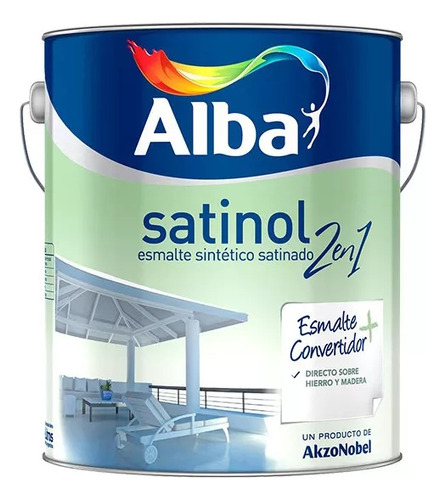 Satinol 2 En 1 Esmalte Sintetico Satinado Alba X 4 Lt