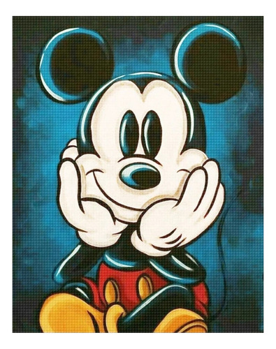 Pintura Diamantes- Diy 5d Rhinestones-mickey Pensativo-40x50