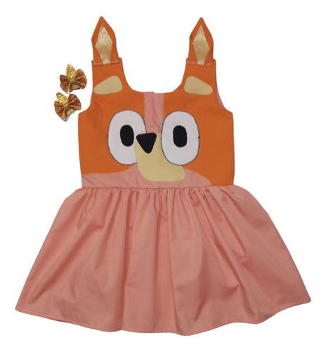Vestido Niña Bingo Bluey De Amores Disfraz Coral Claro 4