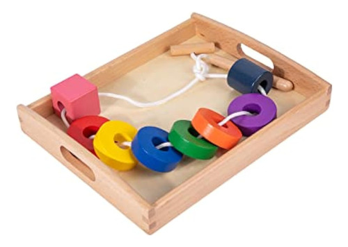 Adena Montessori Lacing With Tray Baby Hands-on Ability Toys