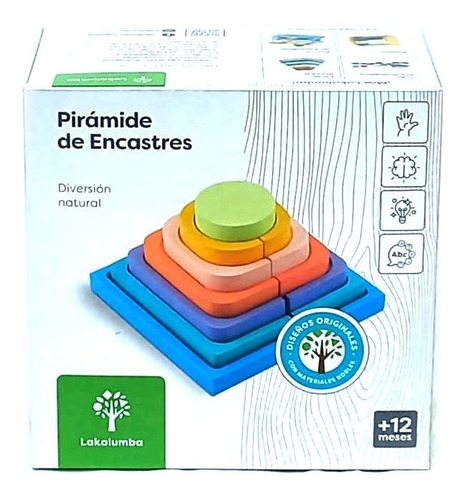 Imagen 10 de 10 de Pirámide De Encastres En Madera Juego Montessori Didactico