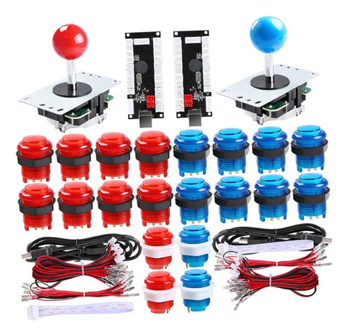 Controlador Usb De 2 Jugadores A Juego De Rojo Azul