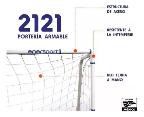 Portería De Fútbol Con Red Enersport De Acero Resistente