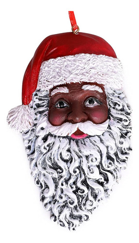 Adorno De Cabeza De Papa Noel Negro Afroamericano 4 5 Pulgad