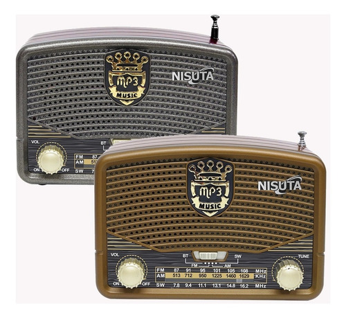 Radio Am/fm Vintage Nisuta Con Bluetooth/mp3/aux Nsrv16