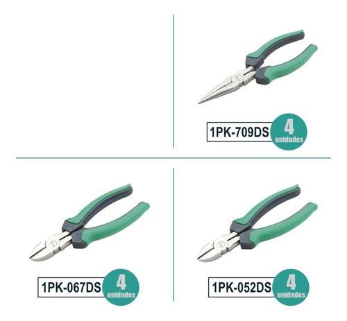 Set Pinzas Alicate Electricidad 4 Unidades X Modelo Proskit