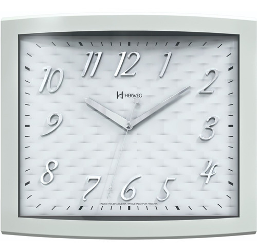 Relógio De Parede Quadrado 6904-242 Herweg Branco Brilhante Cor do fundo Branco/Estampado