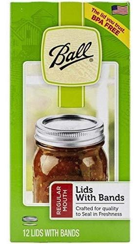 Ball Mason Jar Regular Mouth Lids And Bands (12-pack)