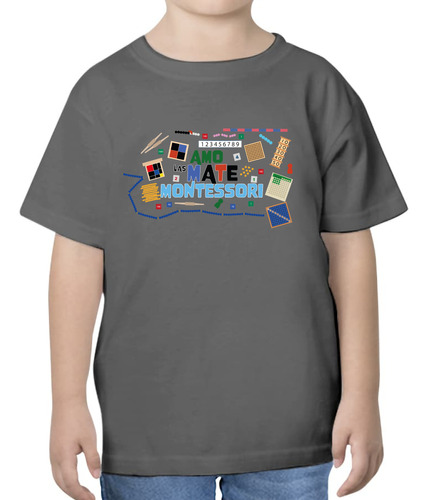 Playera De Niño Con Diseño I Love Montessori Maths