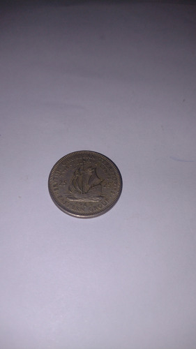 British Carebean Territories Moneda 25 Cent  Año 1965 Usada