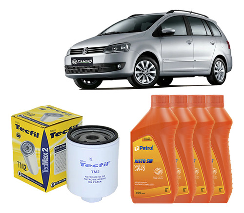 Kit Revisão Óleo 5w40 Vw Spacefox 1.6 8v 2009 2010 2011 2012