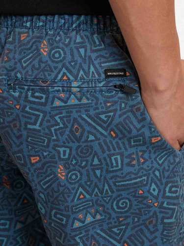 Bermuda Jogger Tribal Blue Young Multicolor Maui And Sons