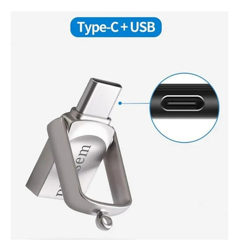 Pendrive Mini Dual Metálico / Usb - C / 64 G / Bliksem